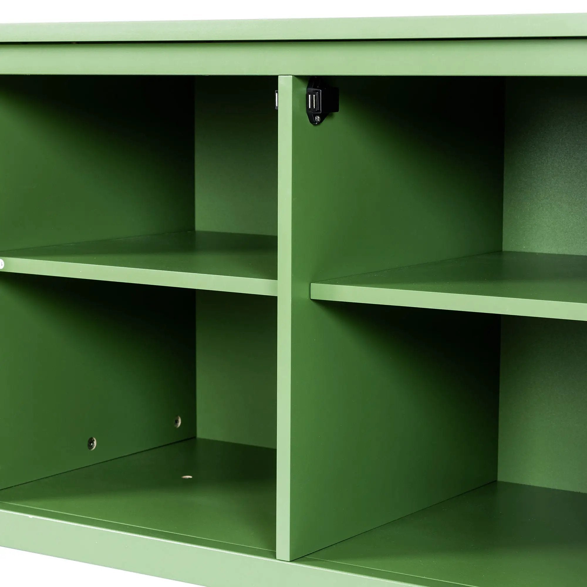 StylishTVcabinet Entertainment CenterTV Stand, TVconsoletable, Media Console, Solidwood Frame, Changhong Glass Door, Metal Handle by HouseOfZazla