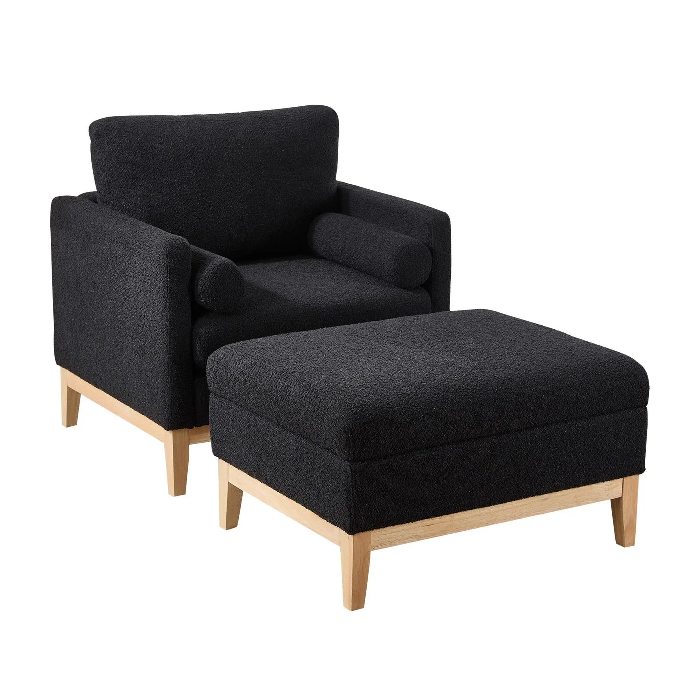 Oversized 360 Degree Swivel Barrel Accent Chair And Ottoman Set With Storage by HouseOfZazla