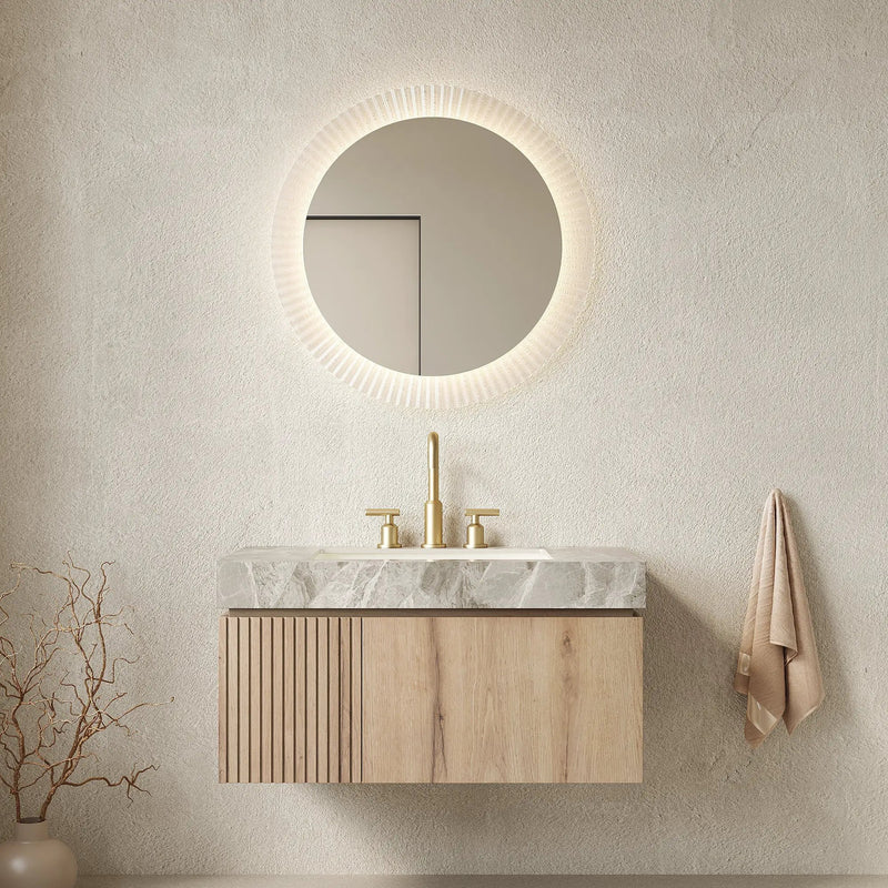 MURI 36" Bathroom Vanity & Sink, Floating Plywood Storage Cabinet with Drawer & Door by HouseOfZazla
