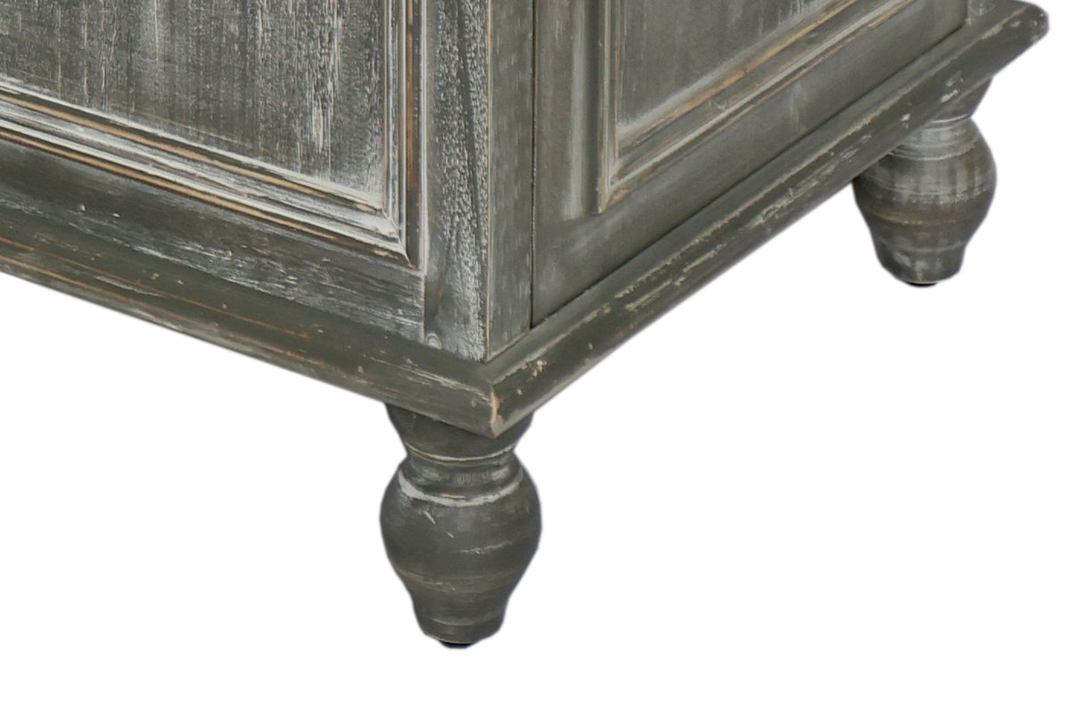 Farmhouse Tall Narrow Storage Cabinet – Rustic Wood, photo 6 of 8