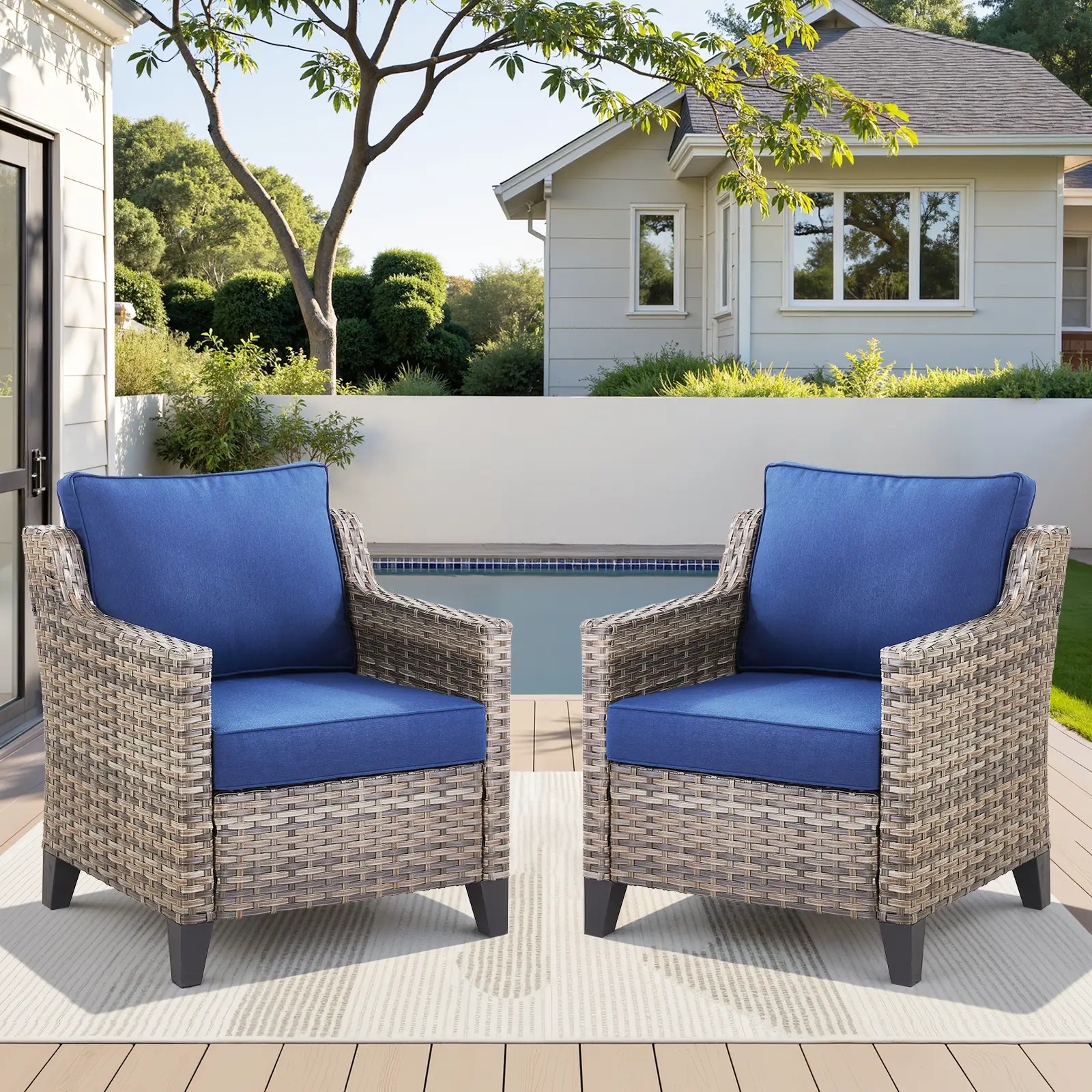 Outdoor Patio Arm Chairs Set of 2 by HouseOfZazla