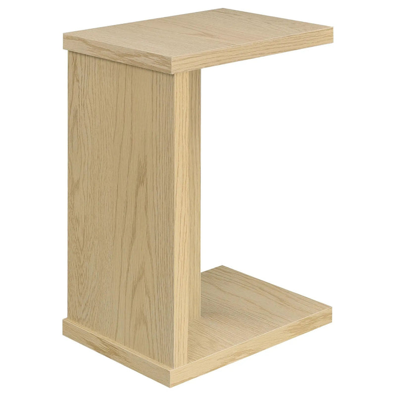 Clower Engineered Wood C-Shaped Sofa Side Table Light Oak by Unique Piece Furniture