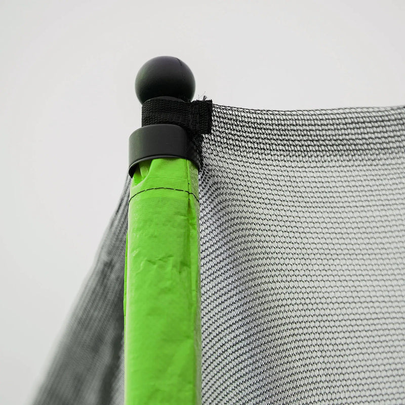 14Ft Trampoline With Basketball Hoop Inflator And Ladder (Inner Safety Enclosure) - Green by HouseOfZazla