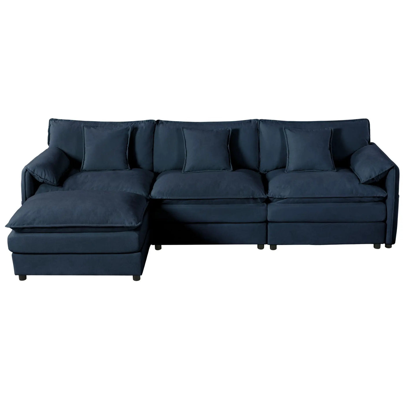 Modern Comfy Deep Seat Modular Sectional Sofa Cloud Couch With Ottoman by HouseOfZazla