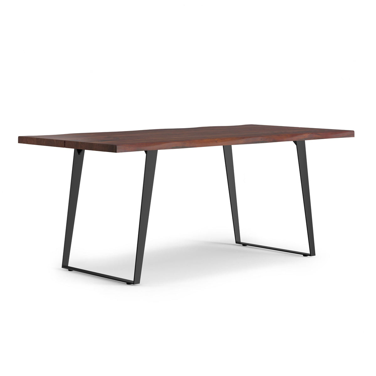 Handcrafted Dining Table with Live Edge Solid Acacia Wood - Dark Brown or Light Brown