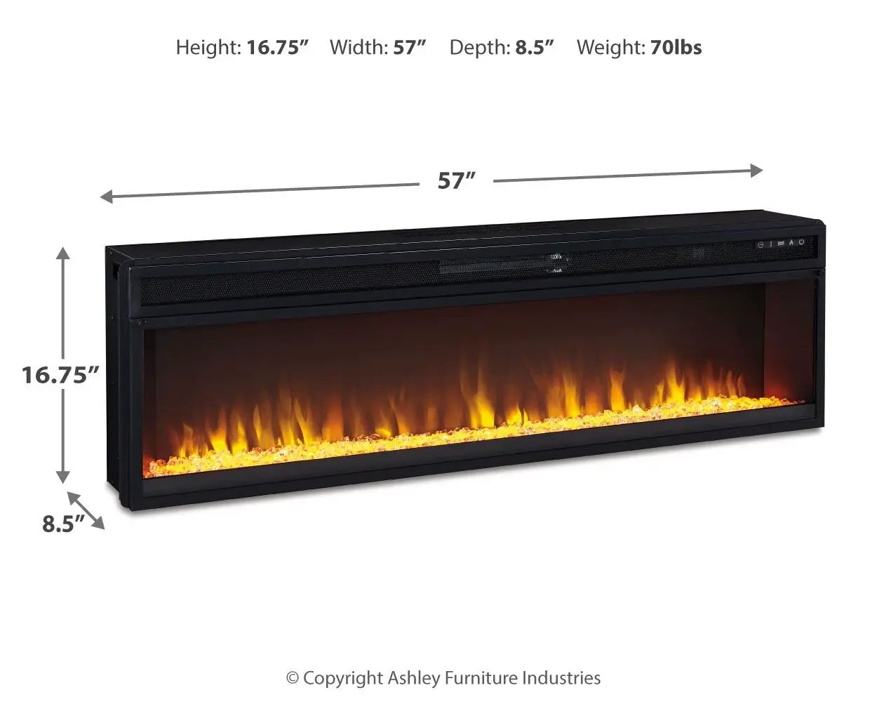 Entertainment Accessories - Wide Fireplace Insert - Black by Unique Piece Furniture
