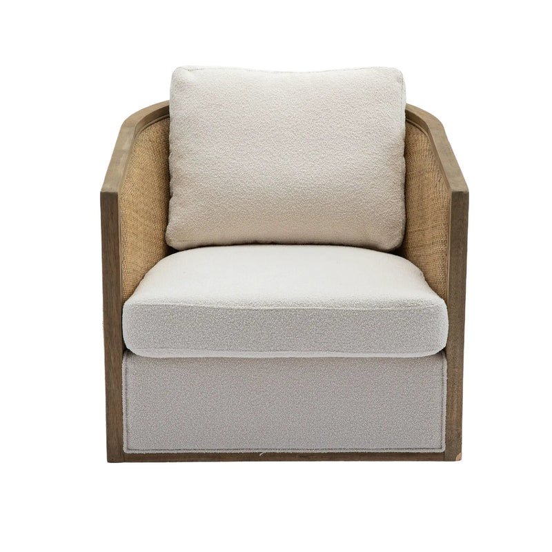 Barrel, Comfy Round Accent Sofa Chair With 360 Degree Swivel, Leisure Arm by HouseOfZazla
