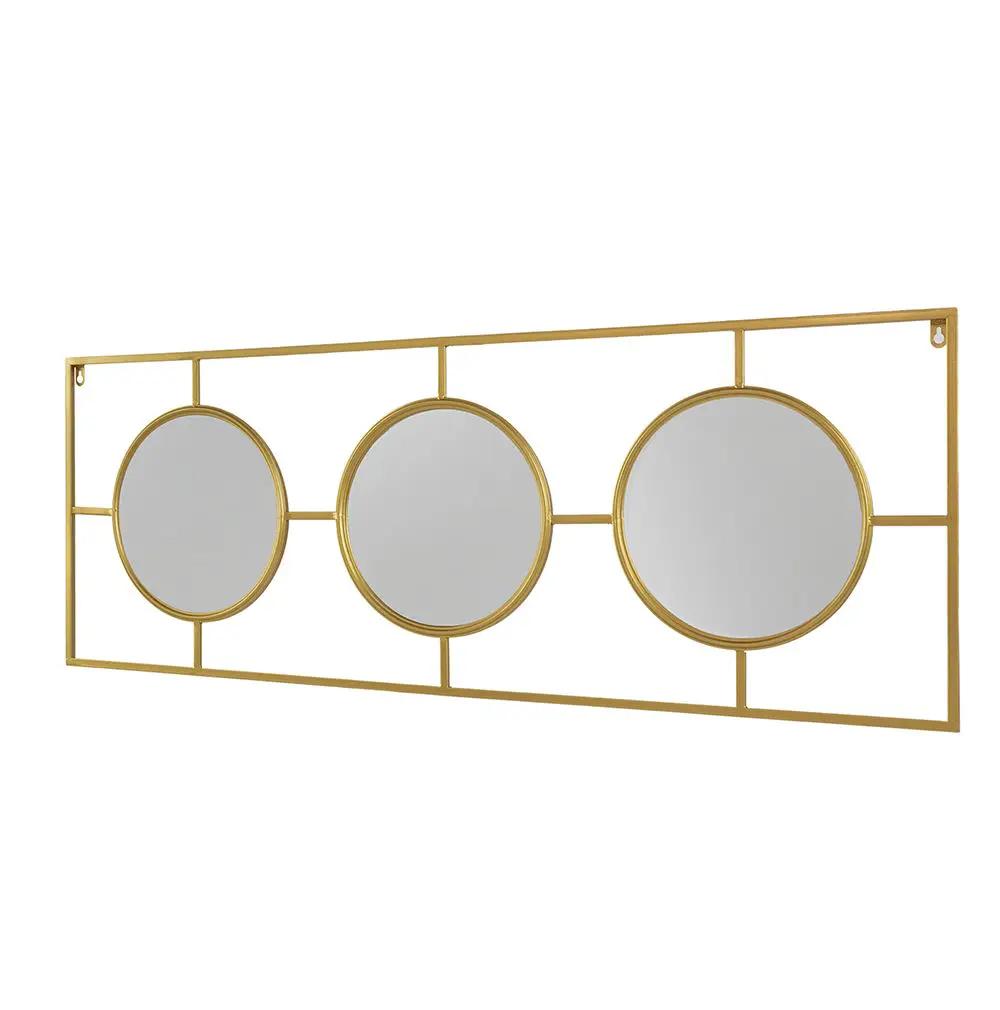 3 Mirror Piece Wall Mirror InRectangular Frame, Home Wall Decor For Bedroom Living Room