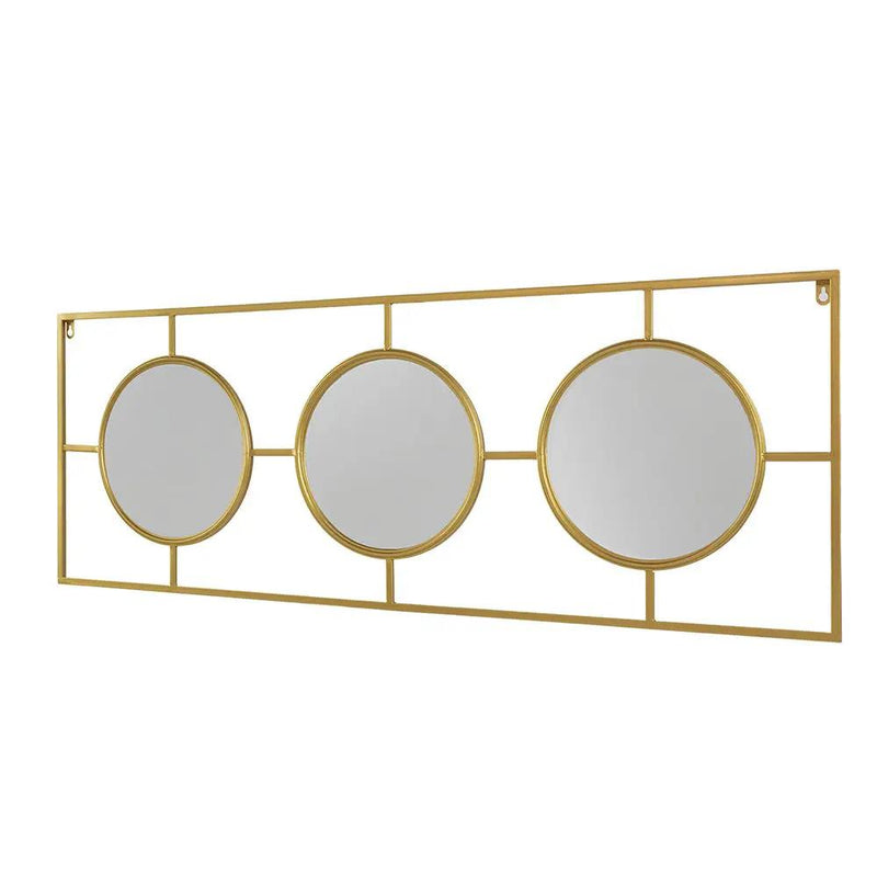 3 Mirror Piece Wall Mirror InRectangular Frame, Home Wall Decor For Bedroom Living Room