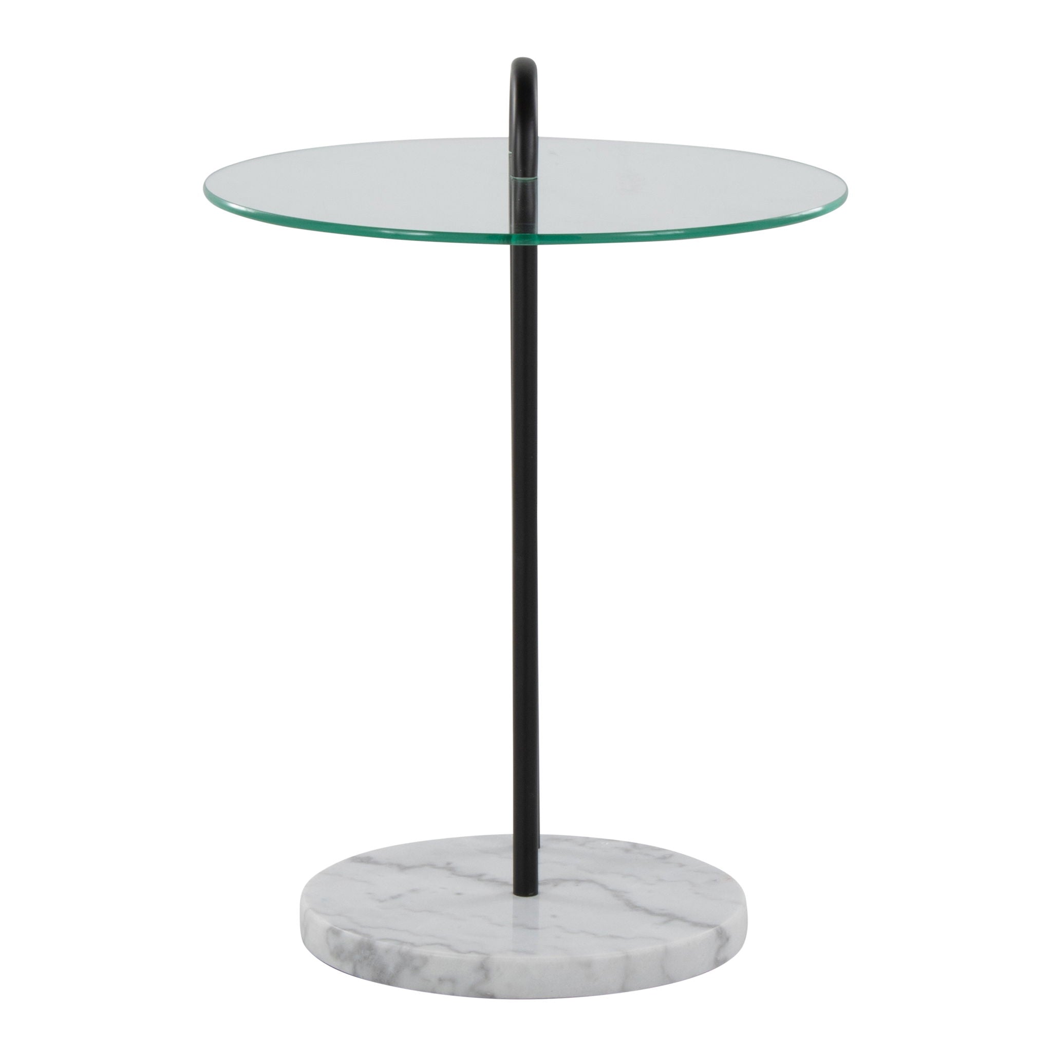 Claire - Contemporary / Glam Side Table - Black / Clear by Unique Piece Furniture
