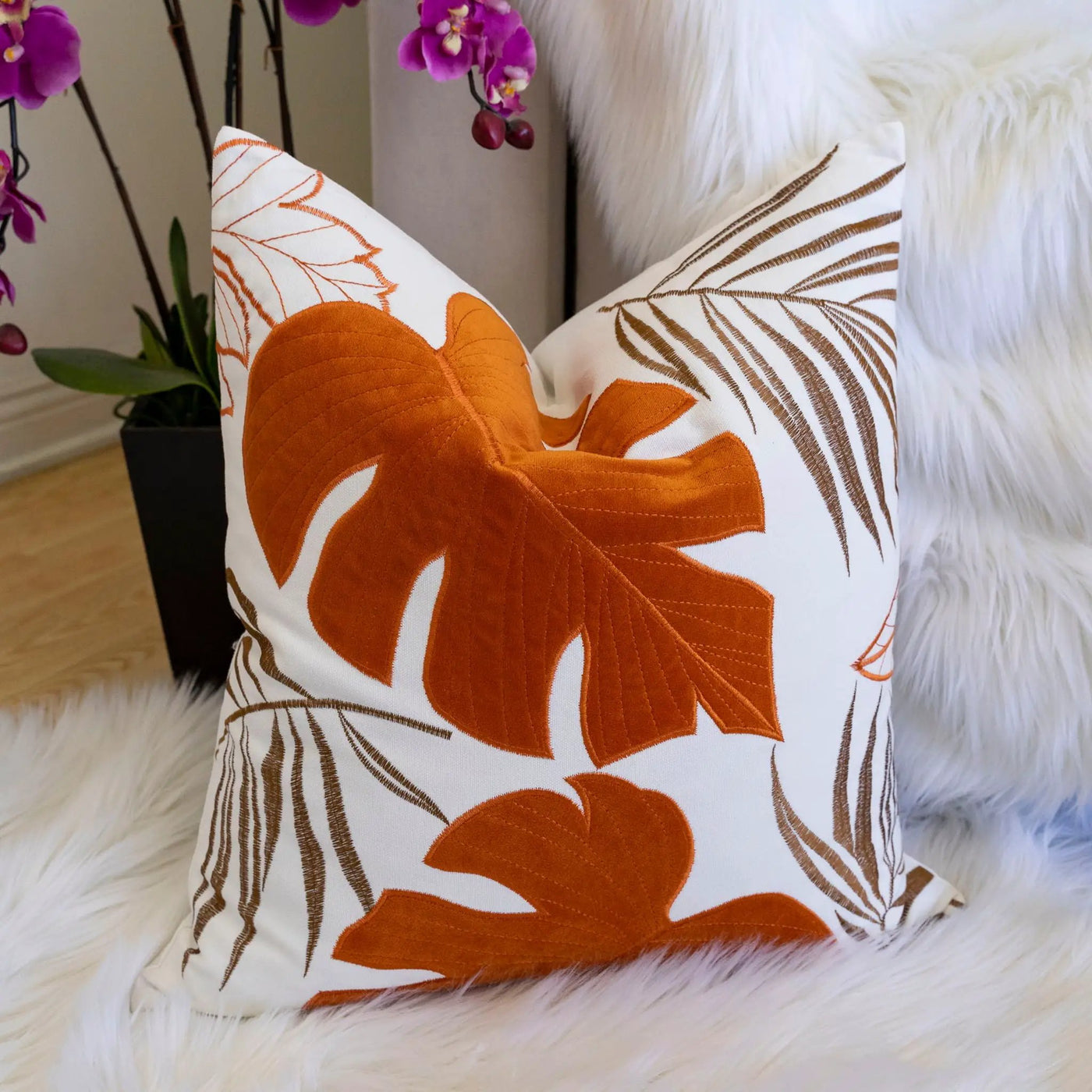 Autumn Vibes Leaf Accent Pillow by HouseOfZazla