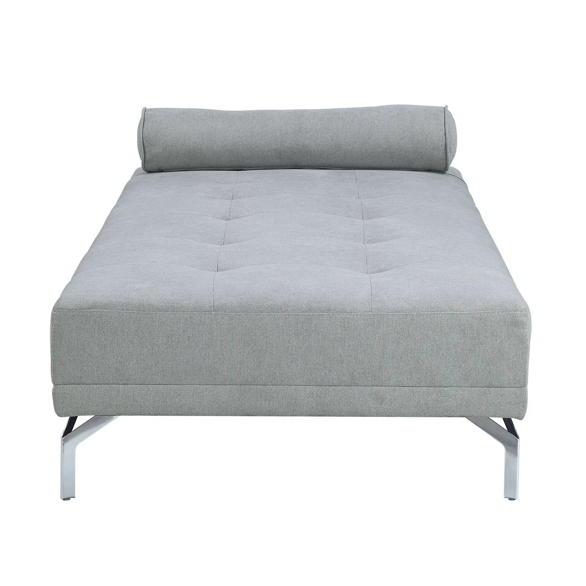 Quenti Velvet Sofa Bed With Pillow - Gray by HouseOfZazla