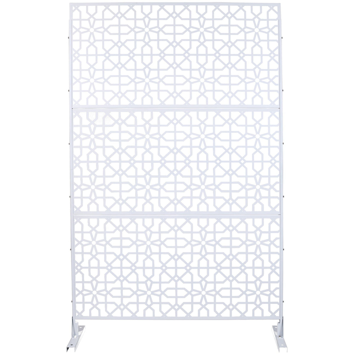 Metal Freestanding Decorative Privacy Screen with Rust-Resistant Finish – Black or White, photo 2 of 27