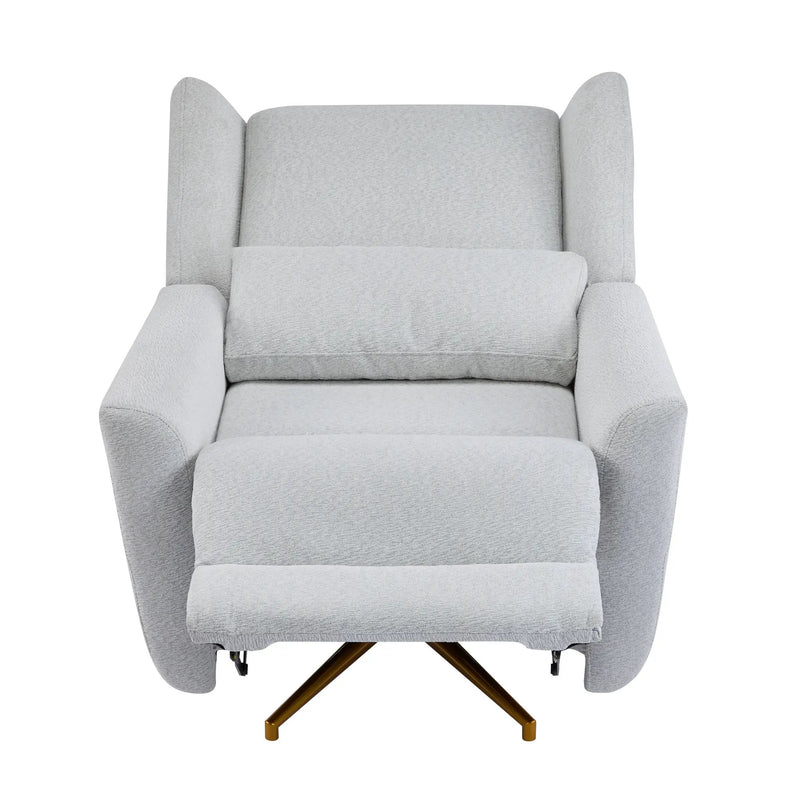 Power Recliner Chair Swivel Upholstered 360° Swivel Recliner by HouseOfZazla