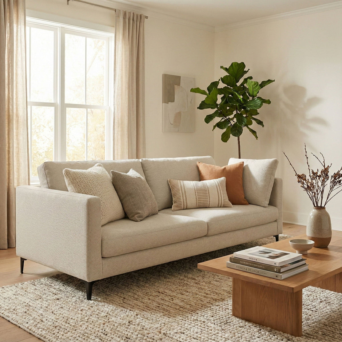 Mid Century Upholstered Sofa with Water-Repellent Fabric - Multiple Colors, photo 21 of 26