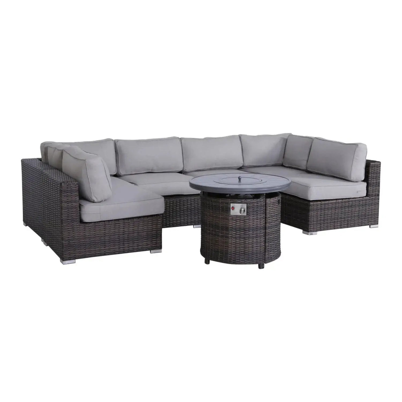 Wicker Outdoor Lounge Set With Cushions And Fire Pit by Unique Piece Furniture