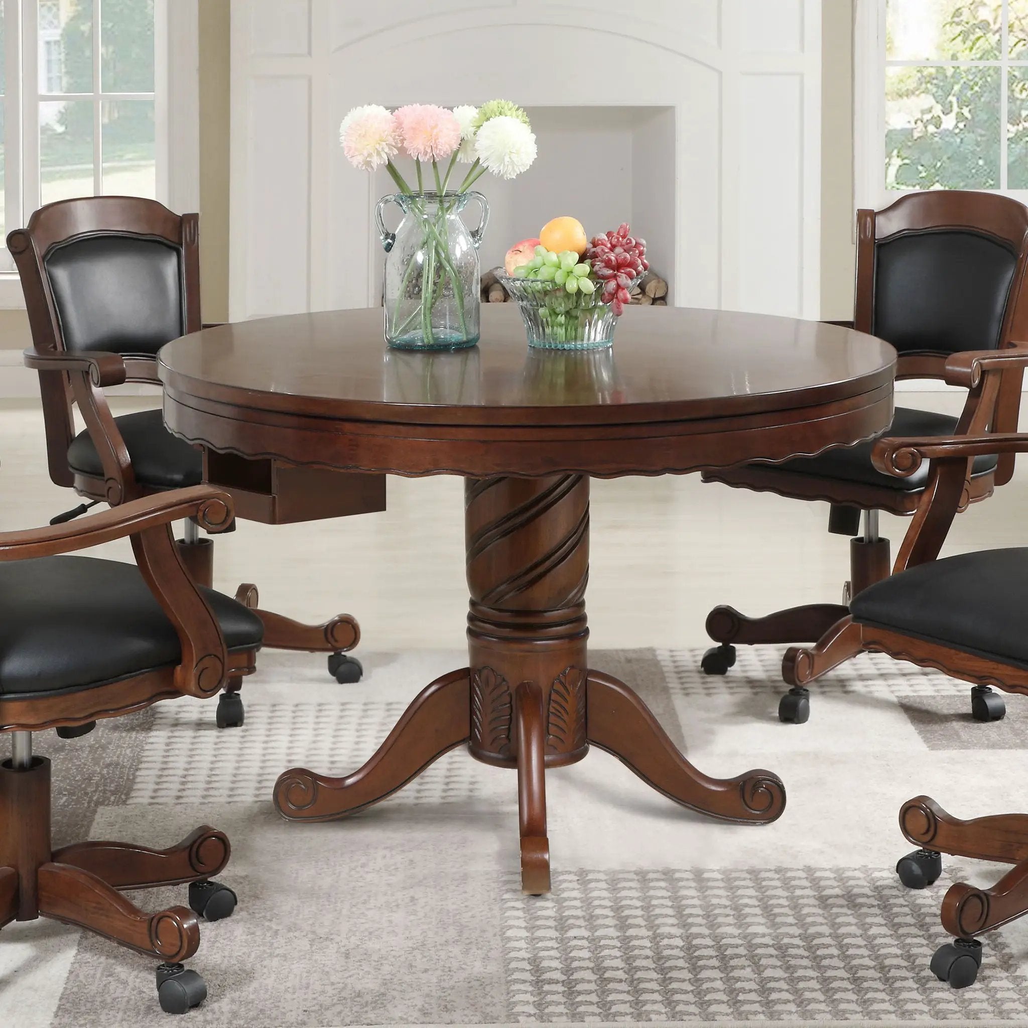 Brenton - Game Table With 8 Cupholders - Brown by HouseOfZazla