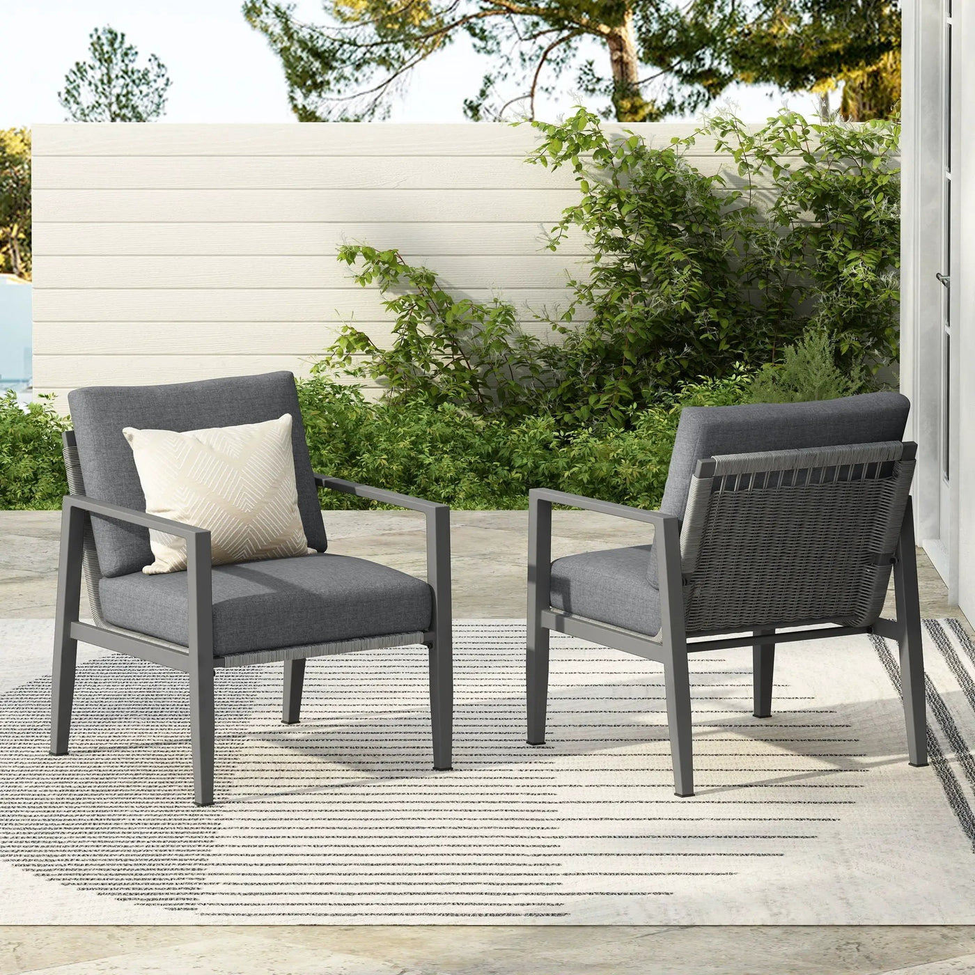 Modern Lounge Chair With Rope Accents And Cushions by HouseOfZazla