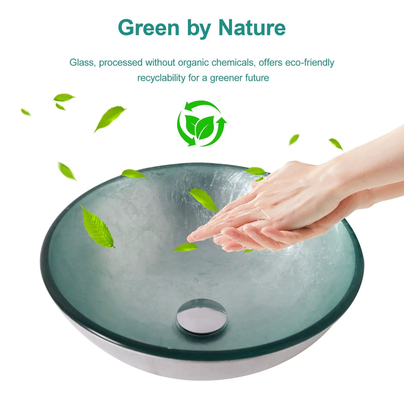 Artistic Tempered Glass Vessel Sink With Pop Up Drain by HouseOfZazla