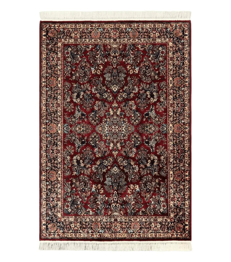 Karastan Rug 5.9 x 9 Red Sarouk Rug #785, Karastan Wool Rug, Karastan Carpet, Original 700 Series Vintage Karastan Oriental Rug Discontinued by Jewel Rugs