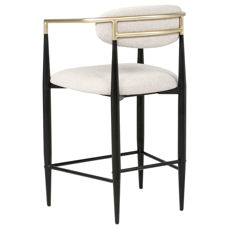 Tina Fabric Upholstered Counter Chair Beige (Set of 2) by Unique Piece Furniture