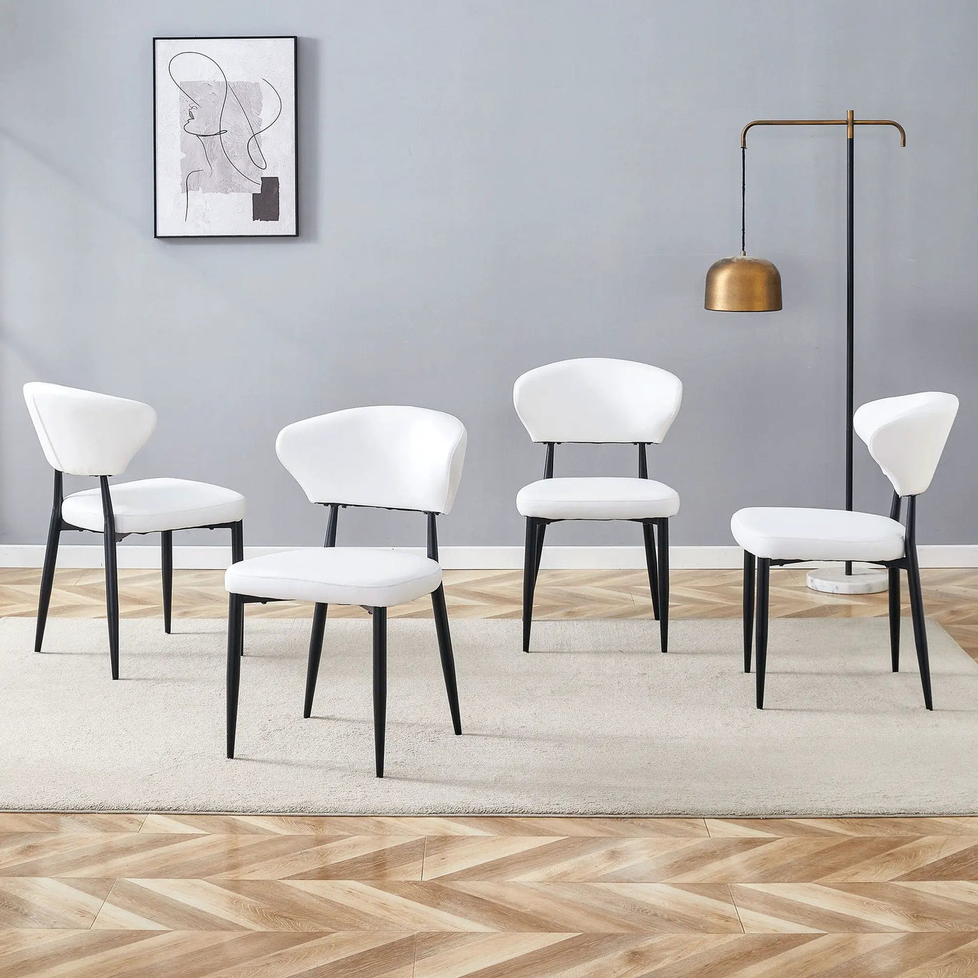 Minimalist Ergonomic Dining Chair With Curved Backres (Set of 4) by HouseOfZazla