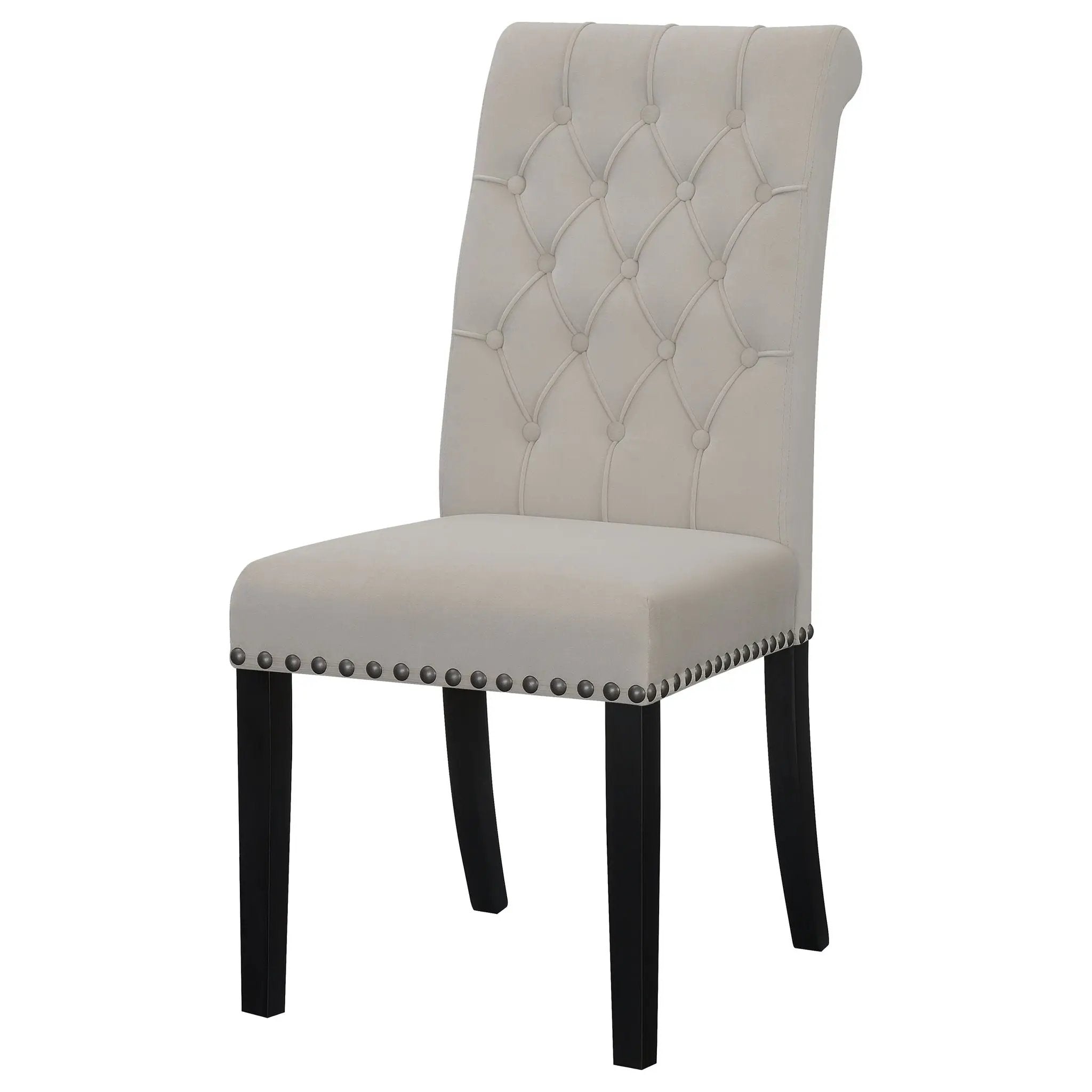 Alana Velvet Upholstered Dining Side Chair Sand (Set of 2) by Unique Piece Furniture
