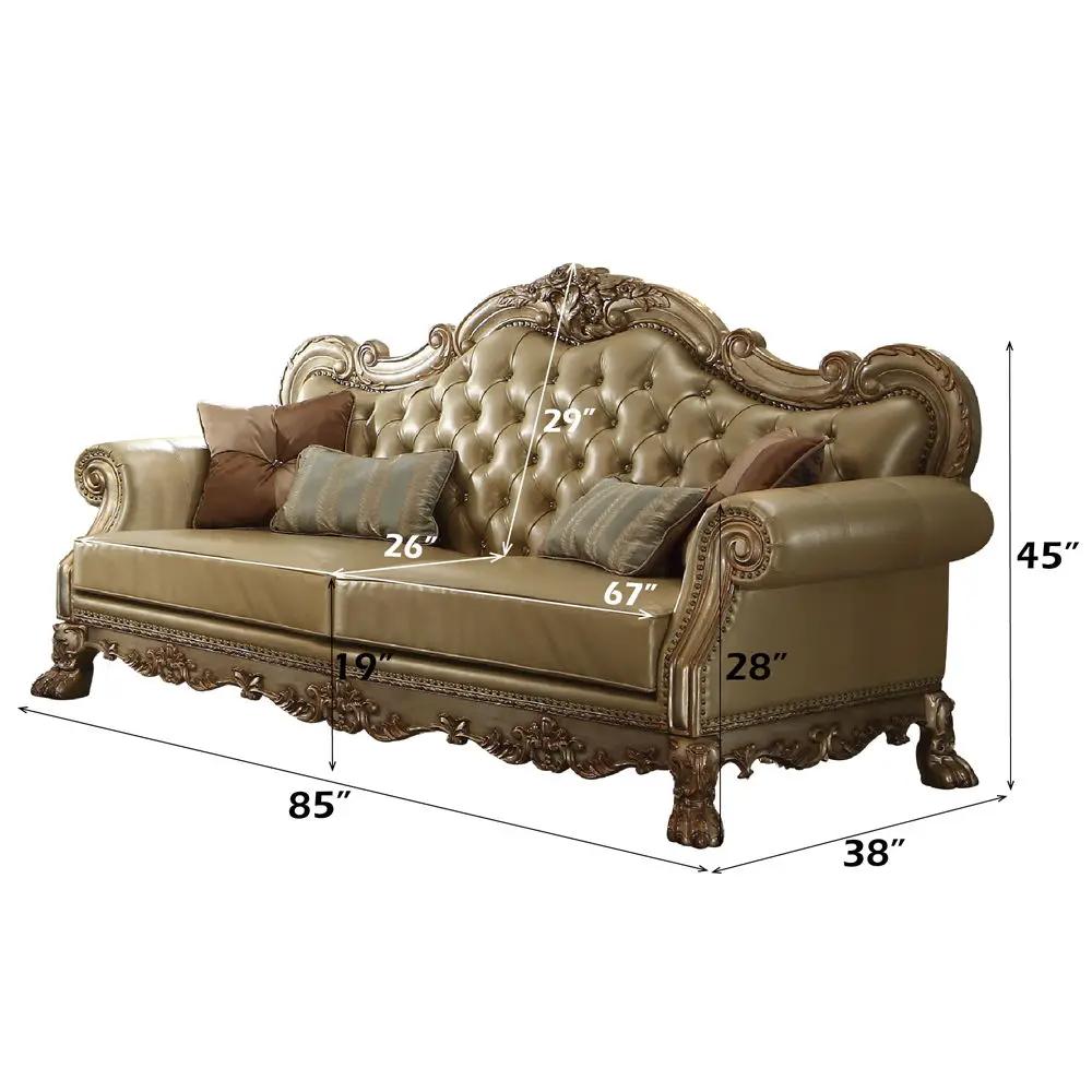 Dresden - Sofa - Bone PU & Gold Patina by Unique Piece Furniture