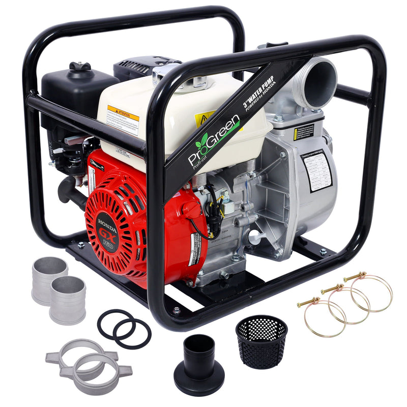 Honda - Gx160 Engine Water Pump 3" 264Gpm With 3In Npt Coupler - Black / Red by HouseOfZazla