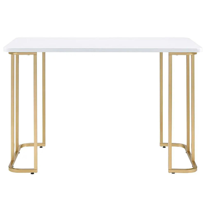 Estie - Writing Desk (Same Ac00902) - White & Gold by Unique Piece Furniture