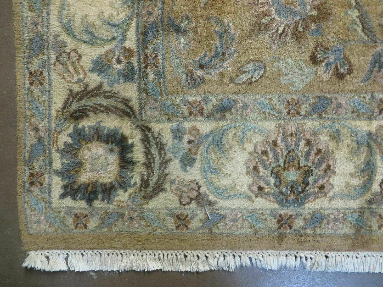 5' 6" X 9' Vintage Handmade Jaipur Indian Floral Oriental Wool Rug Veg Dyes by Jewel Rugs