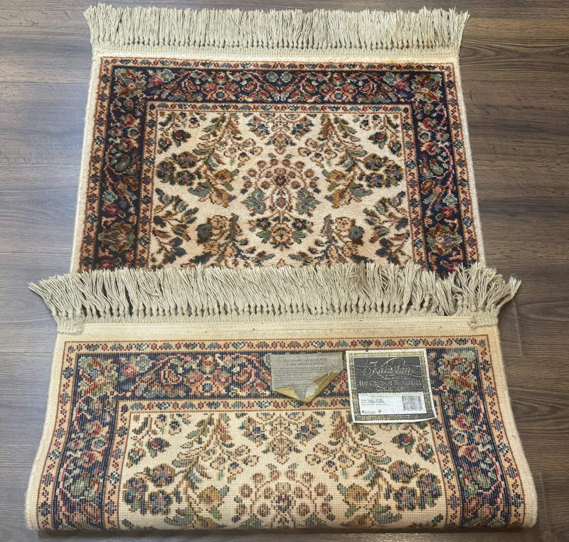 Karastan Rug 2x4, Ivory Sarouk #760, Vintage Wool Small Karastan Carpet, Original 700 Series, Discontinued by Jewel Rugs