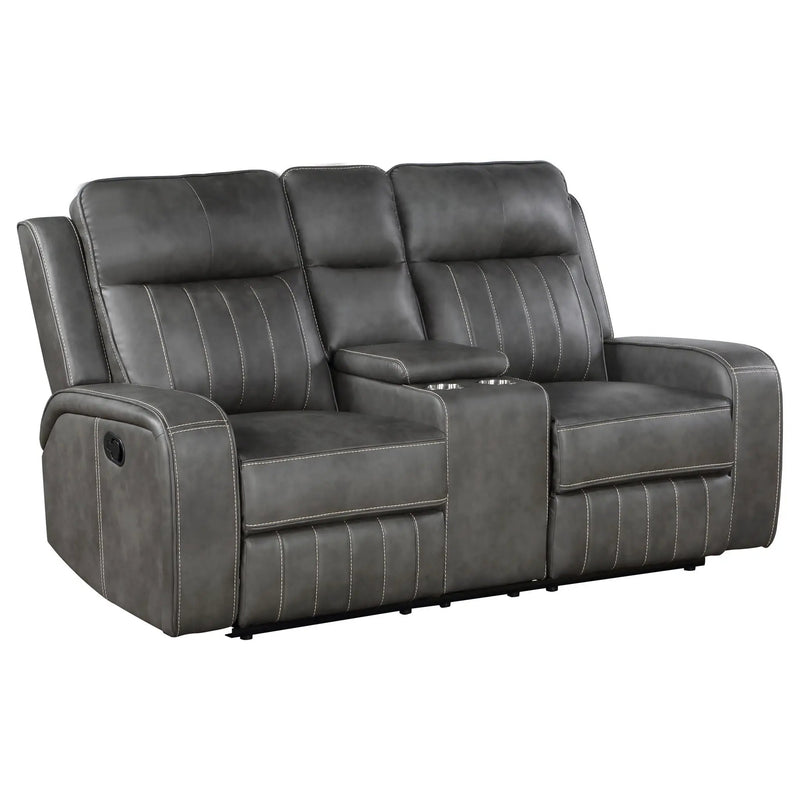 Forrest - Motion Reclining Loveseat With Console - Gray by HouseOfZazla