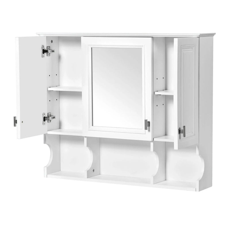 Wall Mounted Bathroom Medicine Wall Cabinet With Mirror & Open Shelves by HouseOfZazla