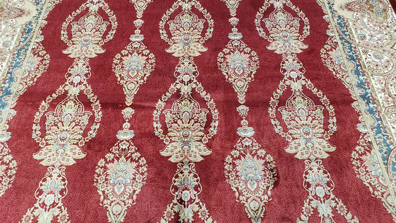 Dark Red Silk Carpet 5.3 x 7.6 ft, 5x8 Silk Rug, New Turkish Silk Carpet, Mint Condition, Beige & Red Area Rug, Bamboo Silk, High Quality by Jewel Rugs