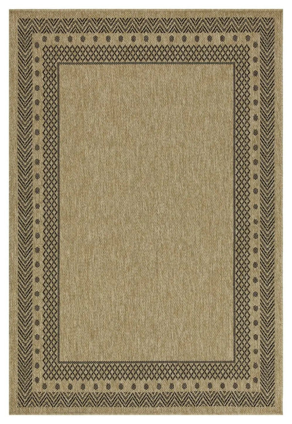 Earth - 5'3" X 7'3" Polypropylene Indoor, Outdoor Area Rug - Jute / Black