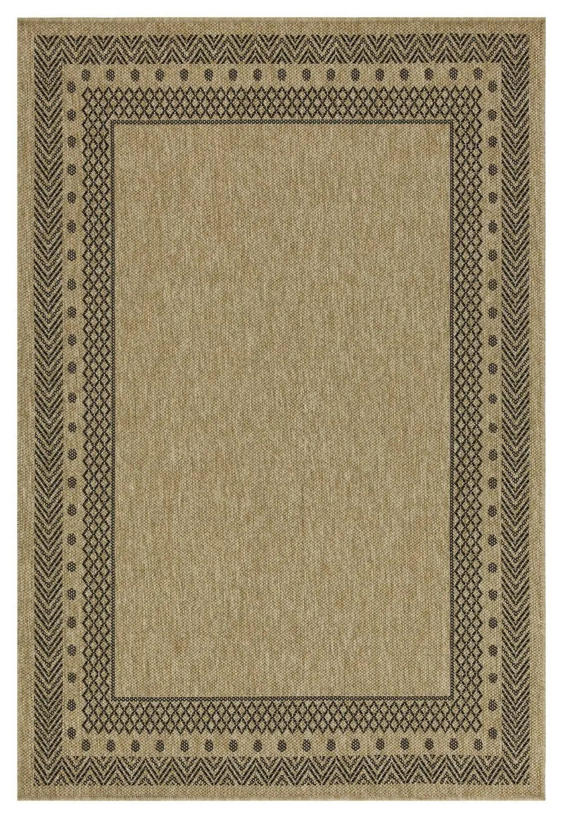 Earth - 5'3" X 7'3" Polypropylene Indoor, Outdoor Area Rug - Jute / Black by HouseOfZazla