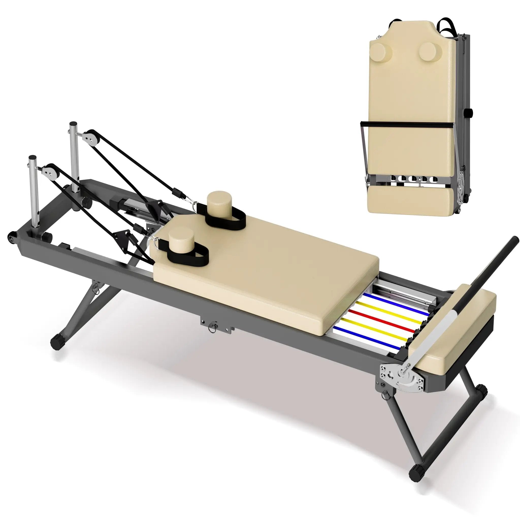 Foldable Pilates Reformer Machine for Home Gym by HouseOfZazla