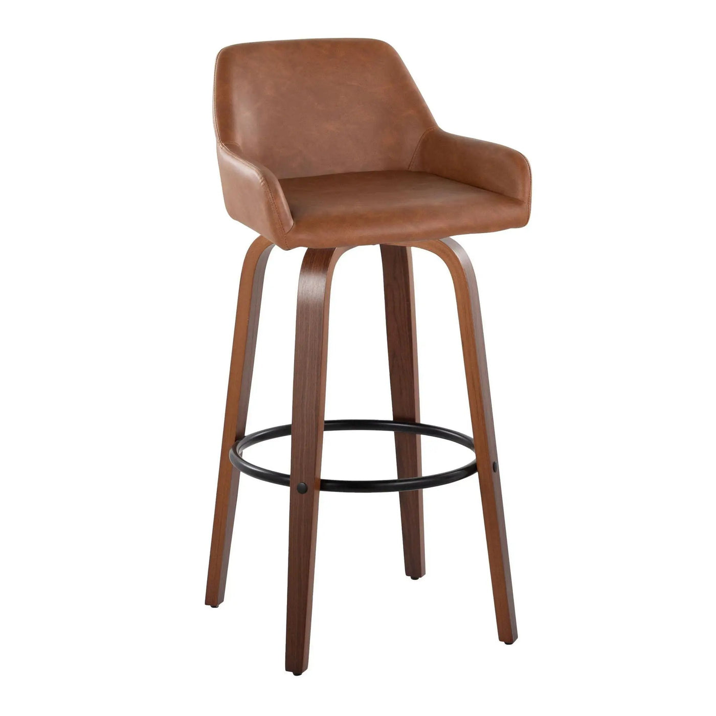 Daniella - Contemporary Fixed Height, Barstool & Swivel And Round Footrest (Set of 2) by HouseOfZazla