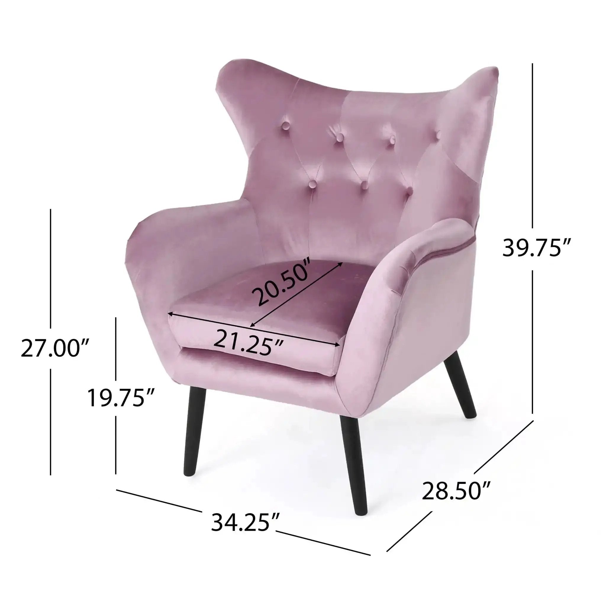 Alyssa Mid Century Upholstered Arm Chair With Wingback Design by HouseOfZazla