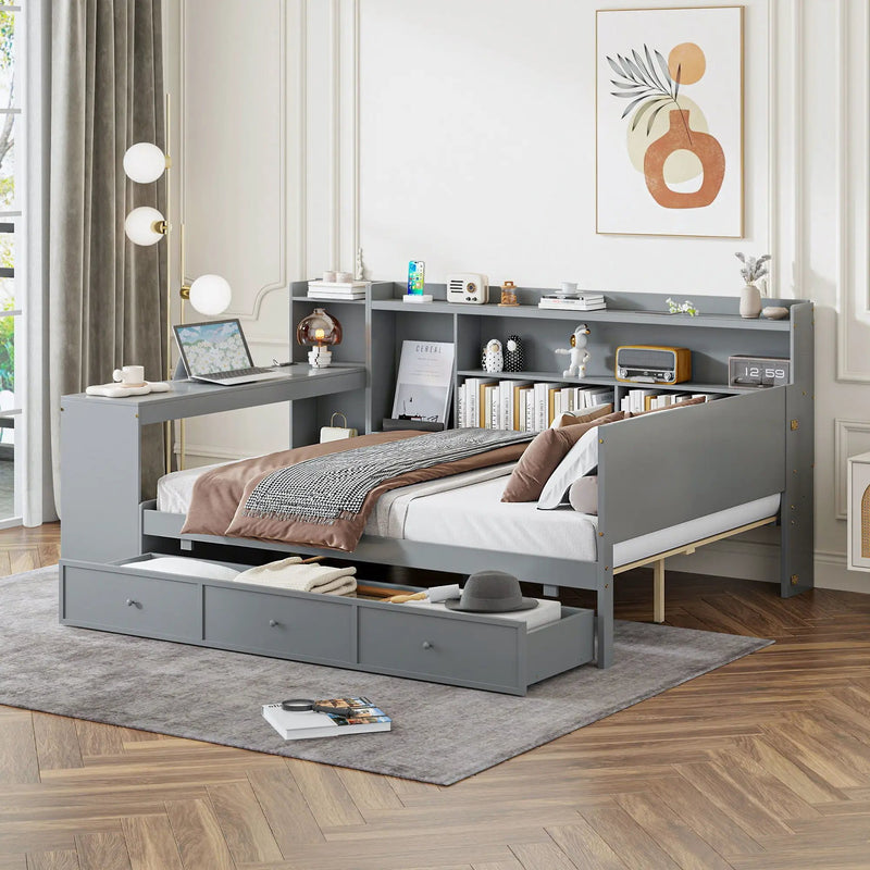 Daybed With 3 Drawers USB Ports And Desk by Unique Piece Furniture