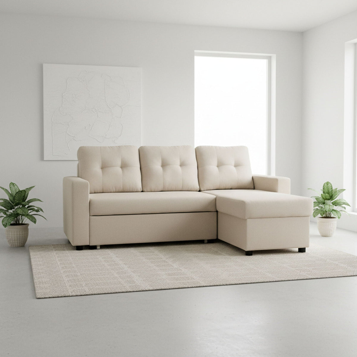 Convertible L Shaped Sectional Sleeper Sofa Bed, Saving Pull Out Couch, photo 4 of 23