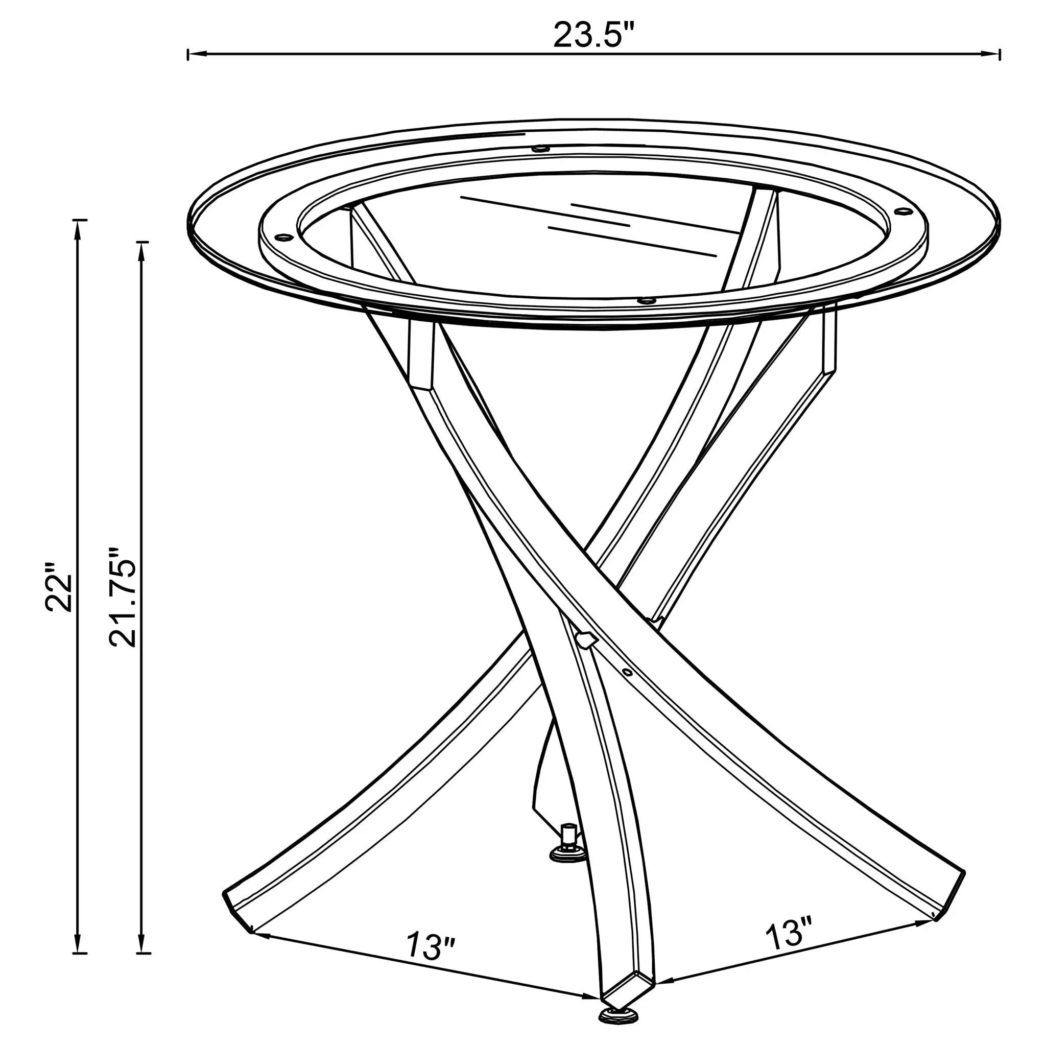 Brooke Round Glass Top Side End Table Metal Base Brass by Unique Piece Furniture