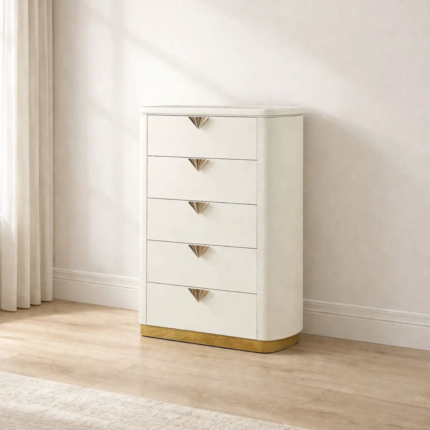La Pierre - 5 Drawer Chest - Beige by HouseOfZazla