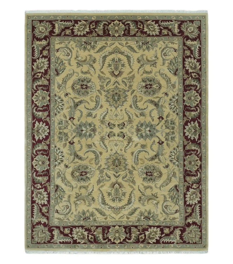 9' X 12' Vintage Handmade India Oriental Jaipur Quality Tea Wash Hand Knotted by Jewel Rugs