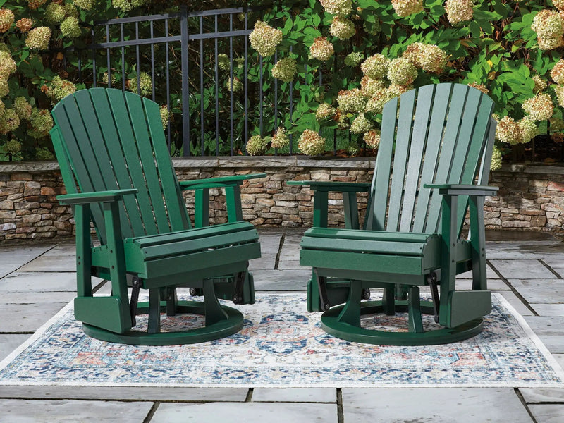 Shell Beach - Swivel Glider Chair - Green by Unique Piece Furniture
