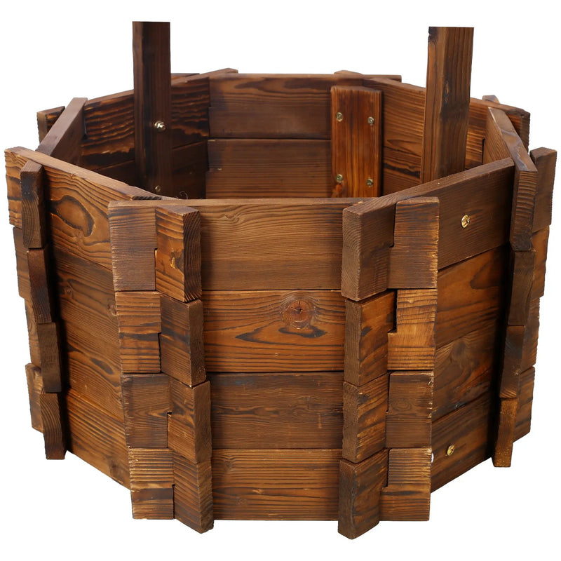 Rustic Wooden Wishing Well Planter by HouseOfZazla