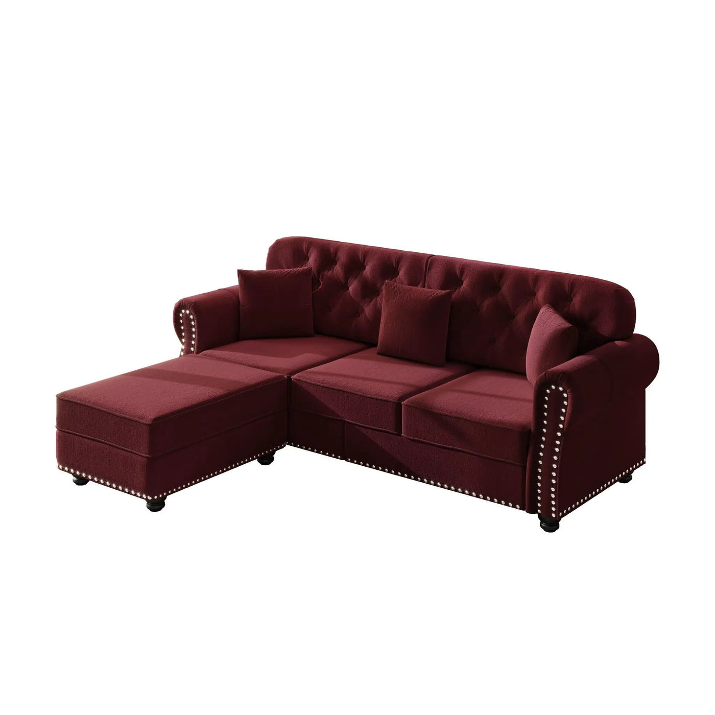 Upholstered 3 Seater Sofa Set With Ottoman by HouseOfZazla