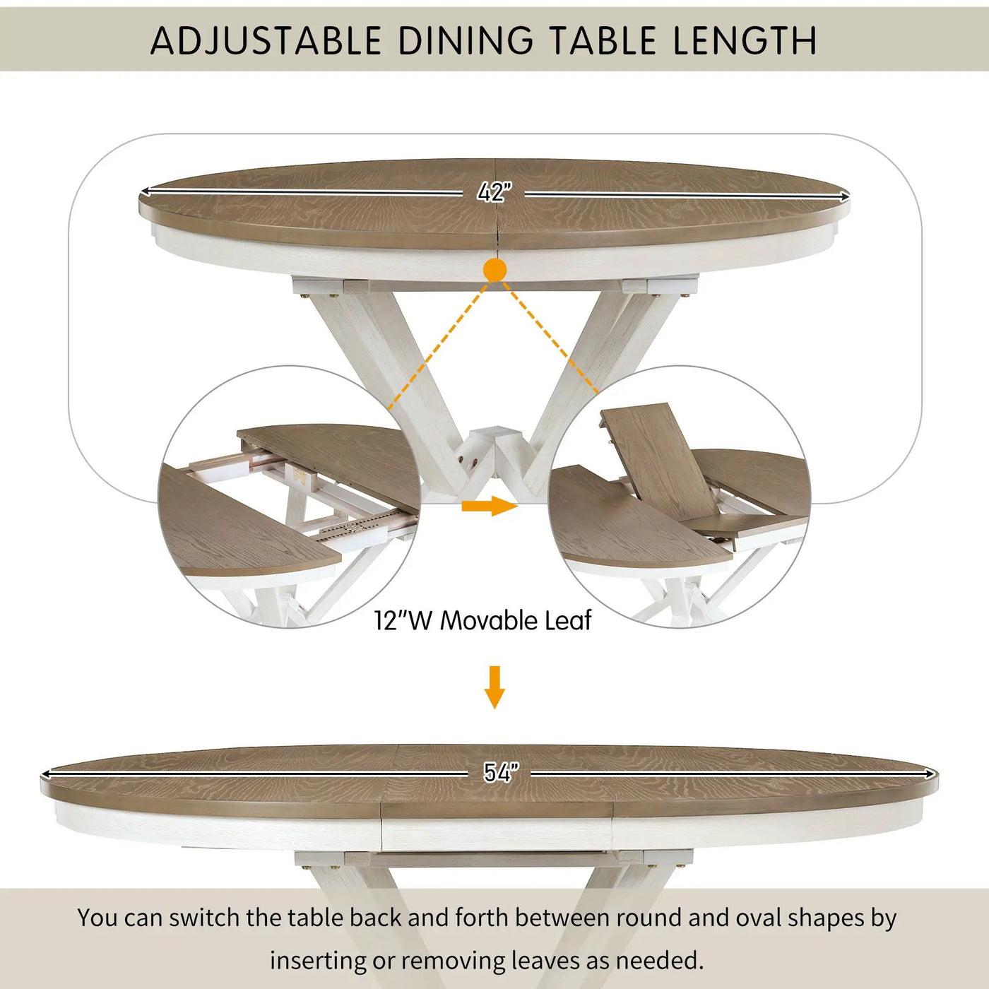 Dining Set With Extendable Round Table And 4 Upholstered Chairs by HouseOfZazla
