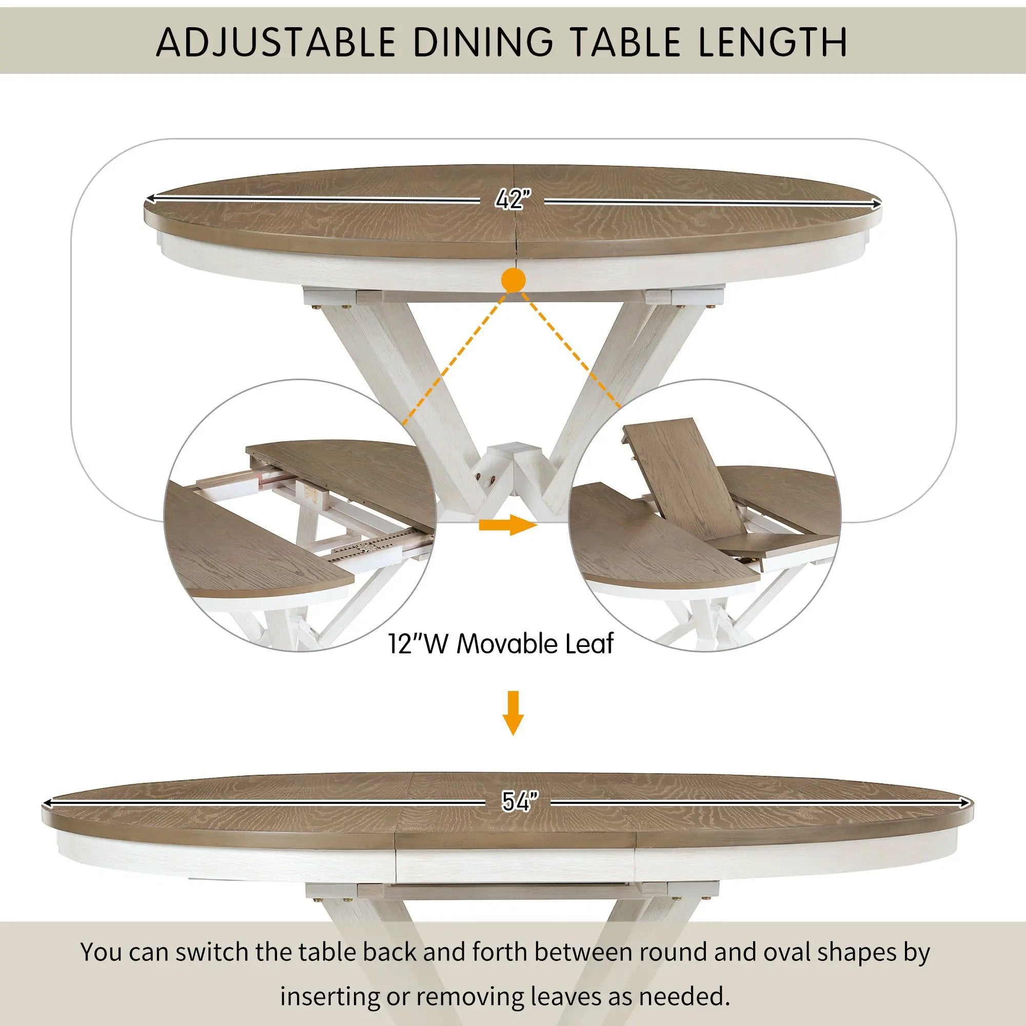Dining Set With Extendable Round Table And 4 Upholstered Chairs by HouseOfZazla